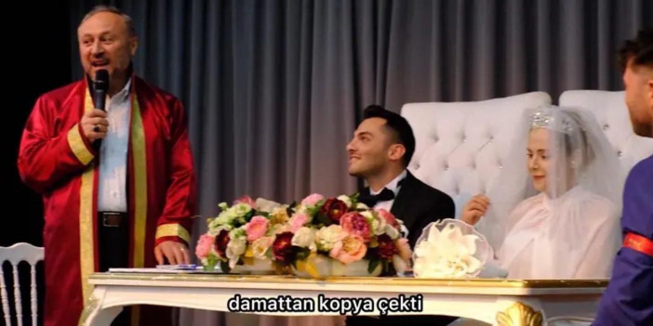 Samsun’da nikah töreninde tebessüm ettiren anlar!