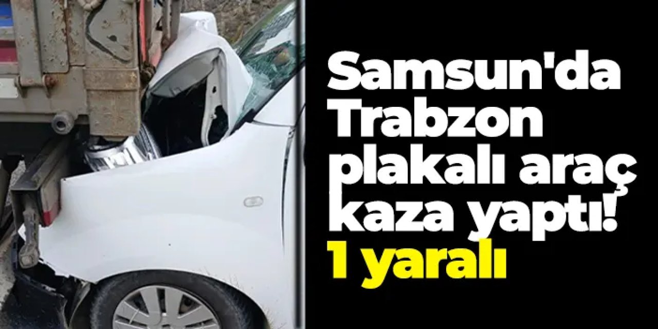 Samsun'da Trabzon plakalı araç kaza yaptı! 1 yaralı