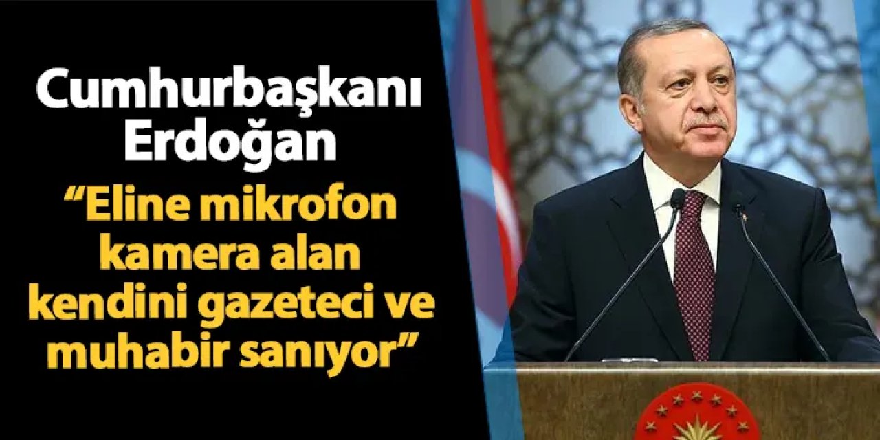 Cumhurbaşkanı Erdoğan: "Eline mikrofon kamera alan kendini gazeteci ve muhabir sanıyor"