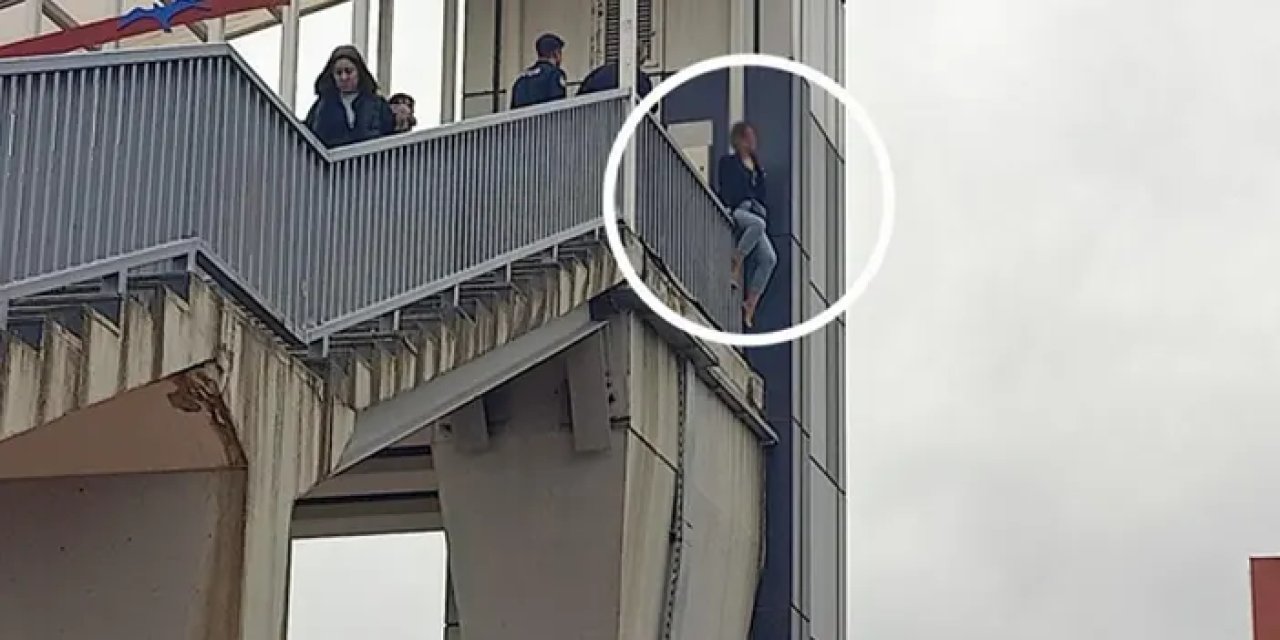 Samsun'da korku dolu anlar! Üst geçitte intihara kalkıştı