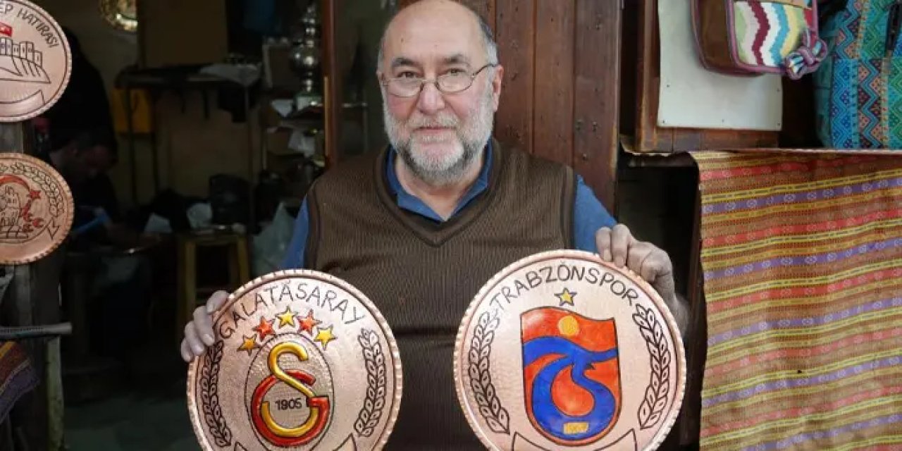 Gaziantep'te bakır ustalarının Trabzonspor ve Galatasaray mesaisi: İlmek ilmek işliyorlar