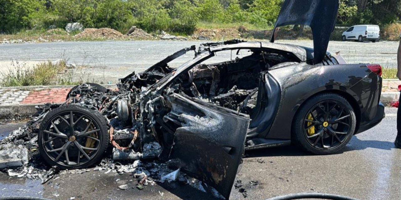 20 milyonluk Ferrari kül oldu! Sahibi kulüp başkanının oğlu çıktı