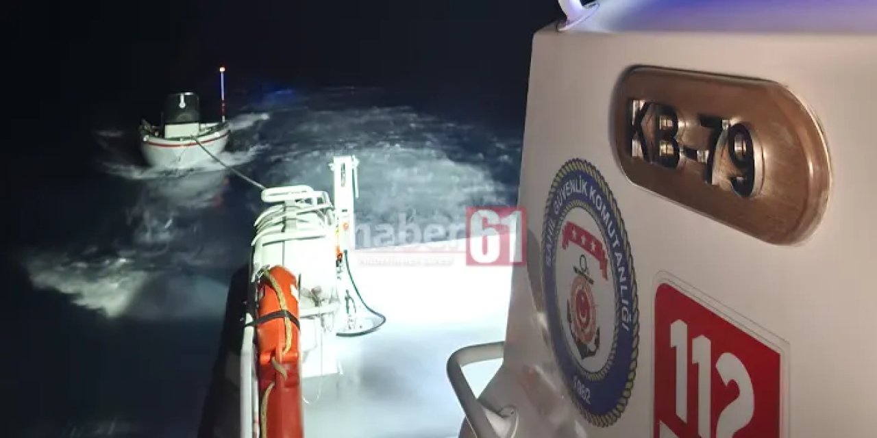 Trabzon'da denizde korku dolu anlar! 41 km açıkta kurtarıldı
