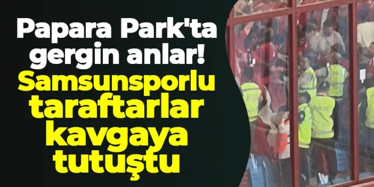 Papara Park'ta gergin anlar! Samsunsporlu taraftarlar kavgaya tutuştu