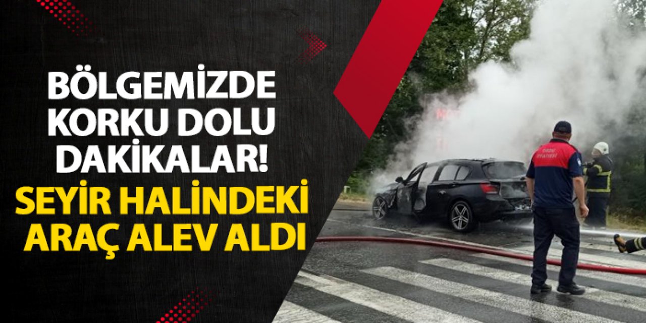 Ordu Ünye’de Seyir Halindeki Otomobil Alev Aldı, Kullanılamaz Oldu