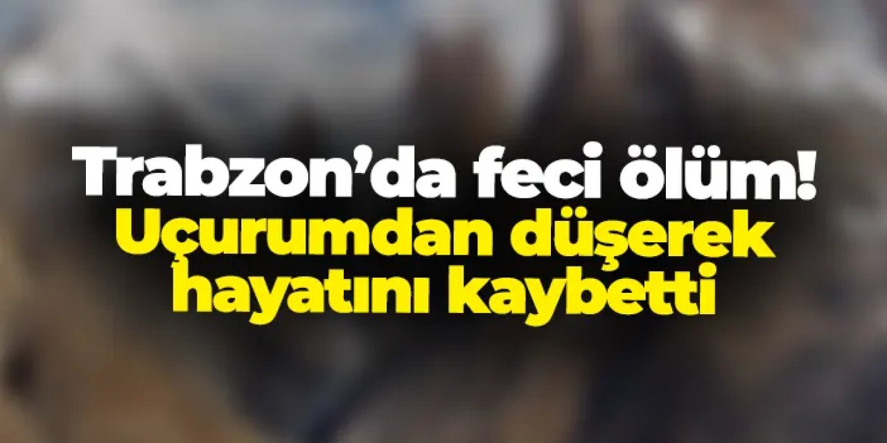 Trabzon'da feci ölüm! Uçurumdan düşerek hayatını kaybetti