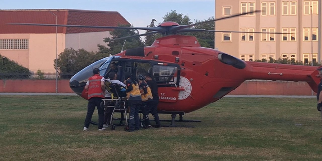 Samsun'da kalp krizi geçiren hasta ambulans helikopterle hastaneye kaldırıldı