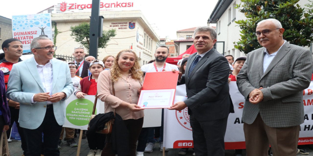 Trabzon'da Dünya Tütünsüz Günü için yürüyüş yapıldı