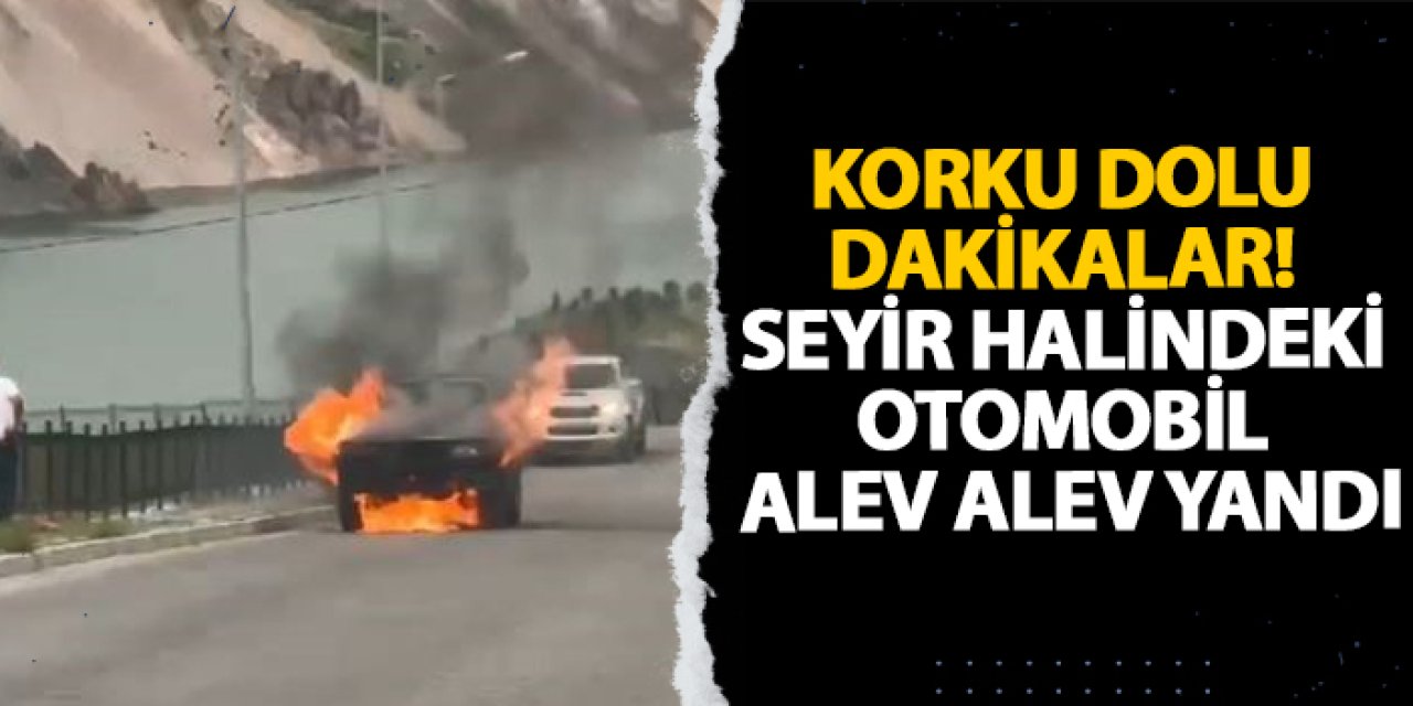 Artvin’de korku dolu dakikalar! Seyir halindeki otomobil alev alev yandı