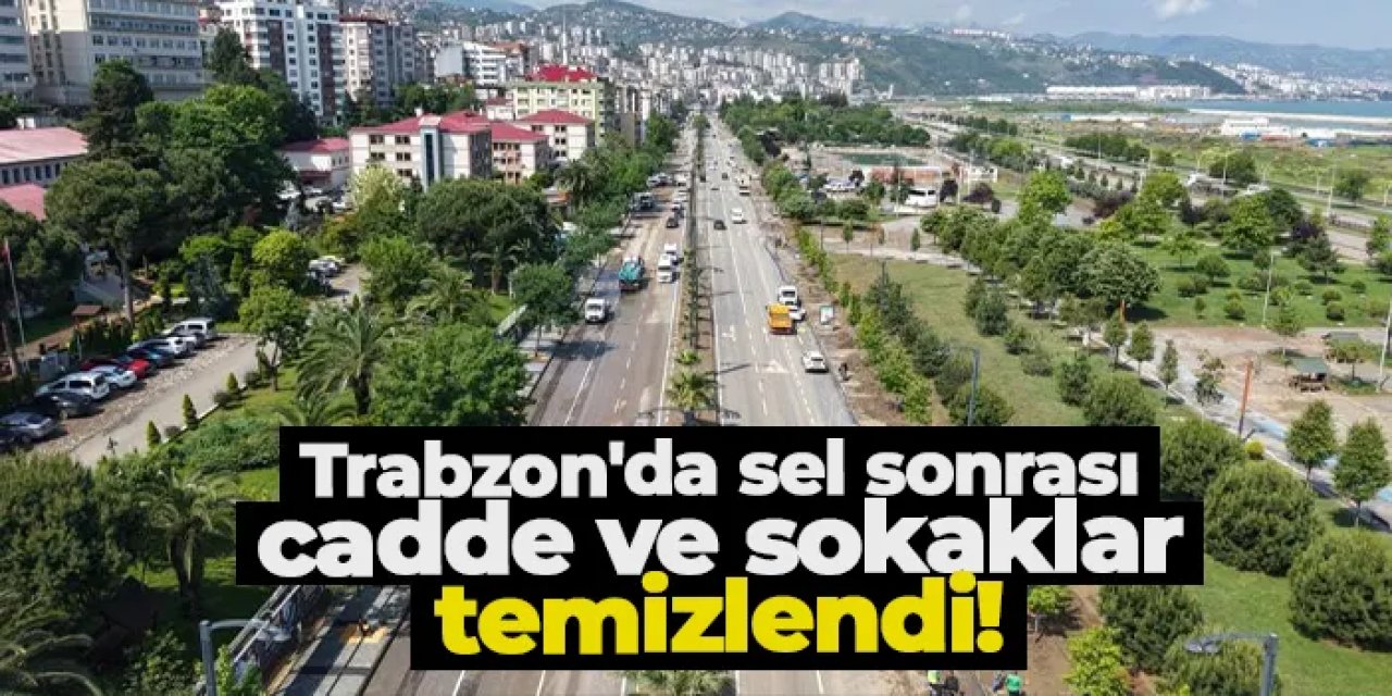 Trabzon'da sel sonrası cadde ve sokaklar temizlendi!