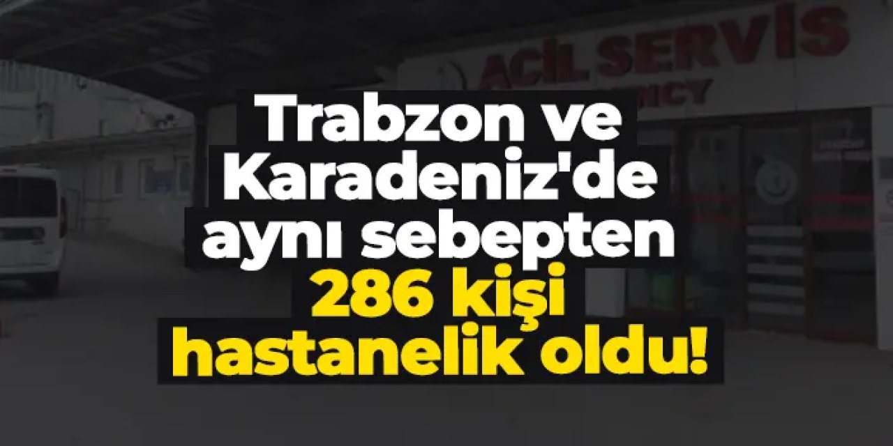 Trabzon ve Karadeniz'de aynı sebepten 286 kişi hastanelik oldu!