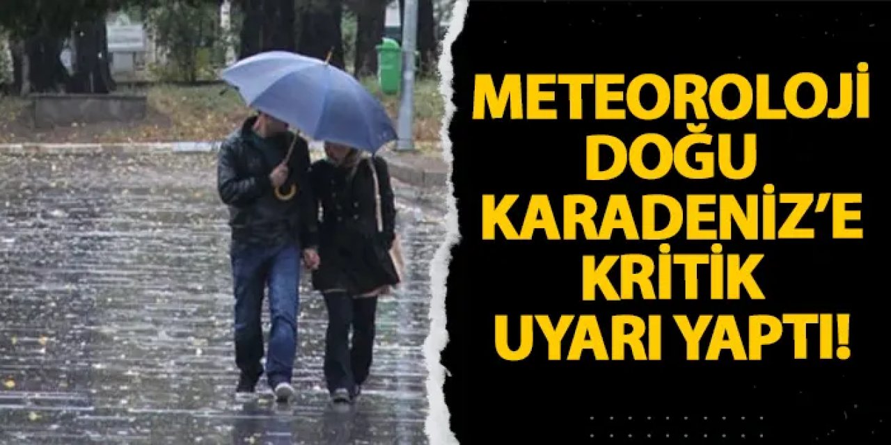 Meteoroloji Doğu Karadeniz’e kritik uyarı yaptı!