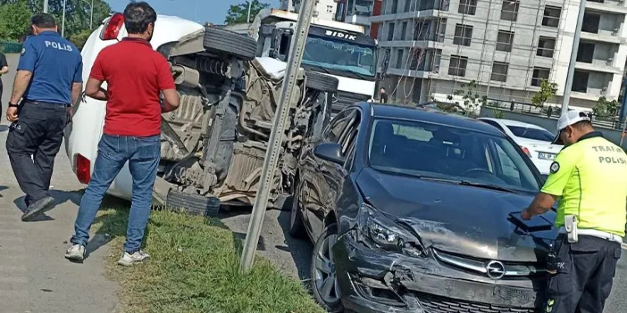 Ordu'da takla atan otomobilden yara almadan kurtuldu!