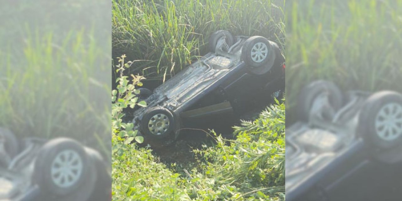 Samsun’da araç kanala uçtu! Yaralılar var