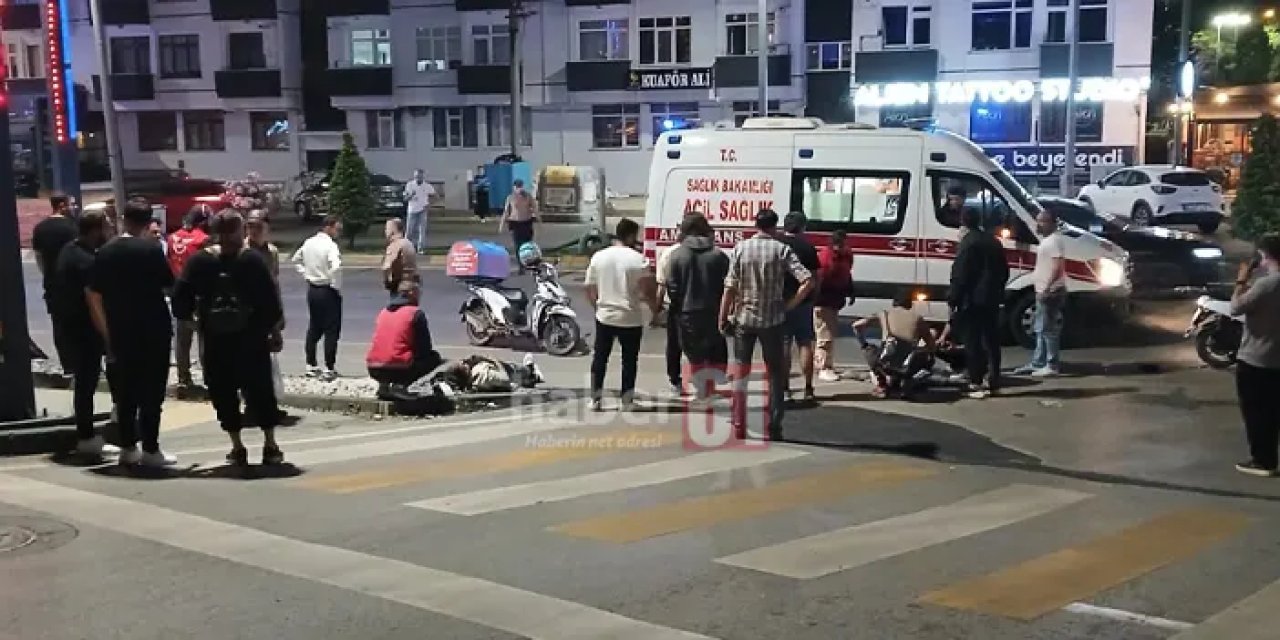Trabzon'da gece yarısı trafik kazası! Otomobil motosiklete çarptı