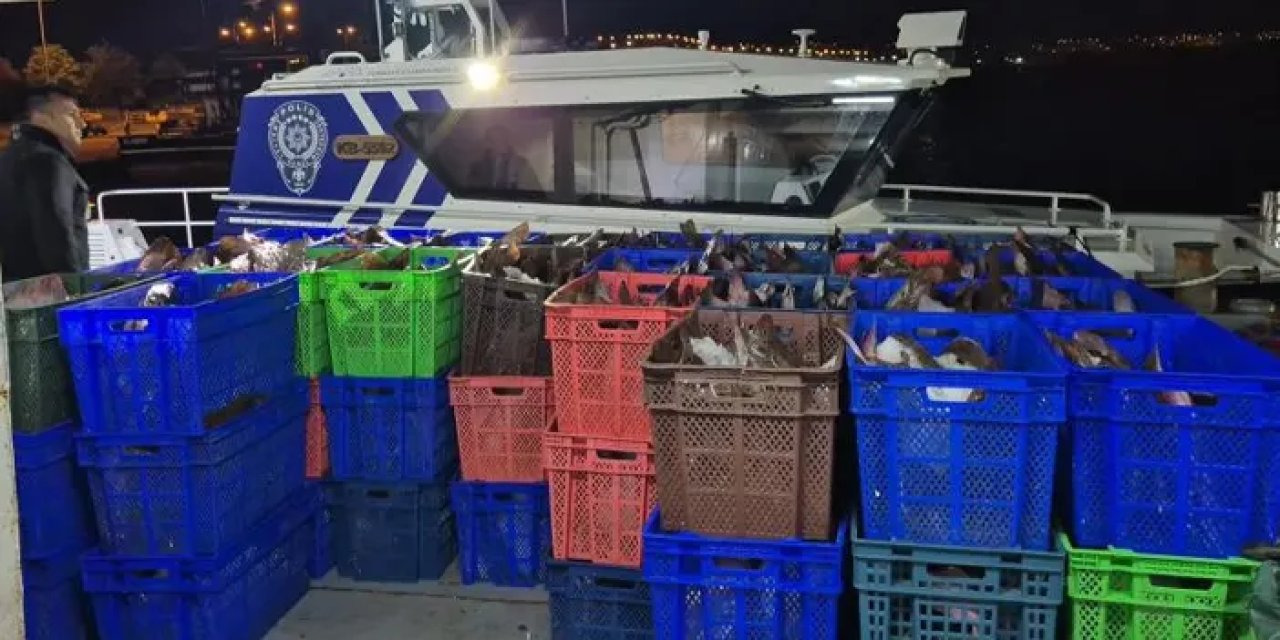 Samsun’un açıklarında 6 ton kaçak kalkan ele geçirildi!