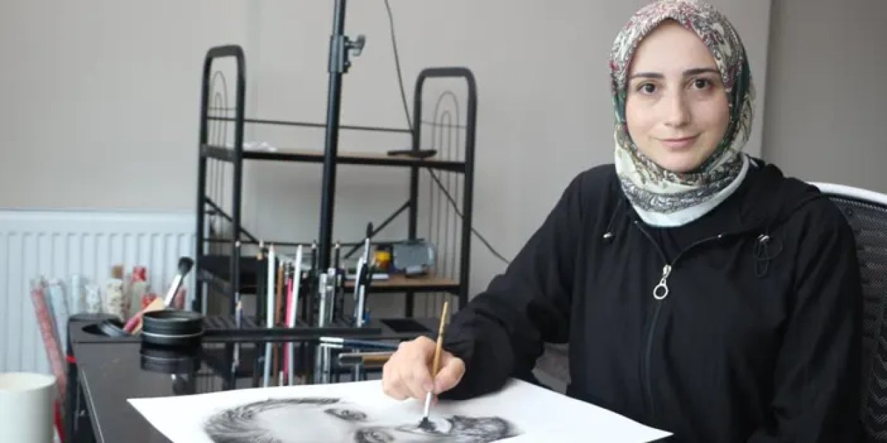 Rize’de sosyal medyadan görerek çizdikleri hayran bırakıyor!