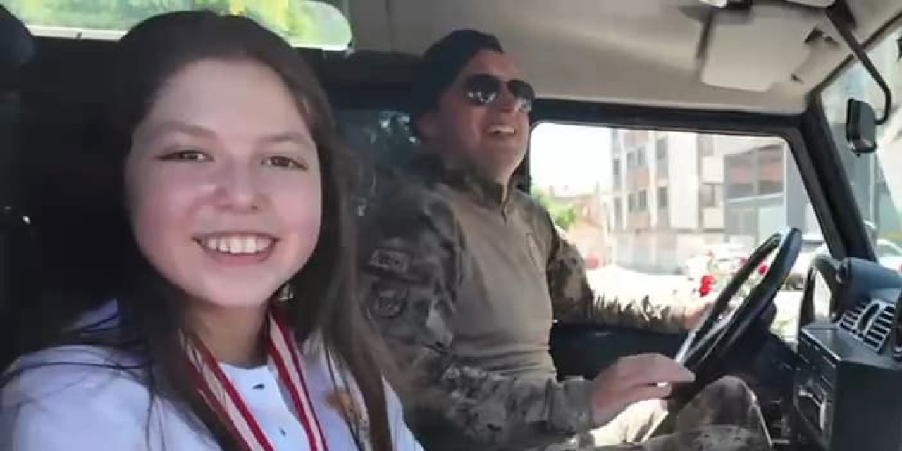 Samsun'da şehit polis memurunun kızı Cemre Ada’nın karne sevinci!