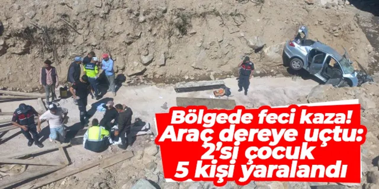 Rize’de araç dereye uçtu: 2’si çocuk 5 kişi yaralandı