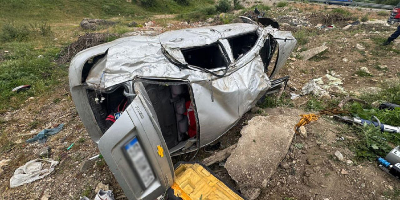 Samsun’da araç şarampole yuvarlandı! Yaralılar var