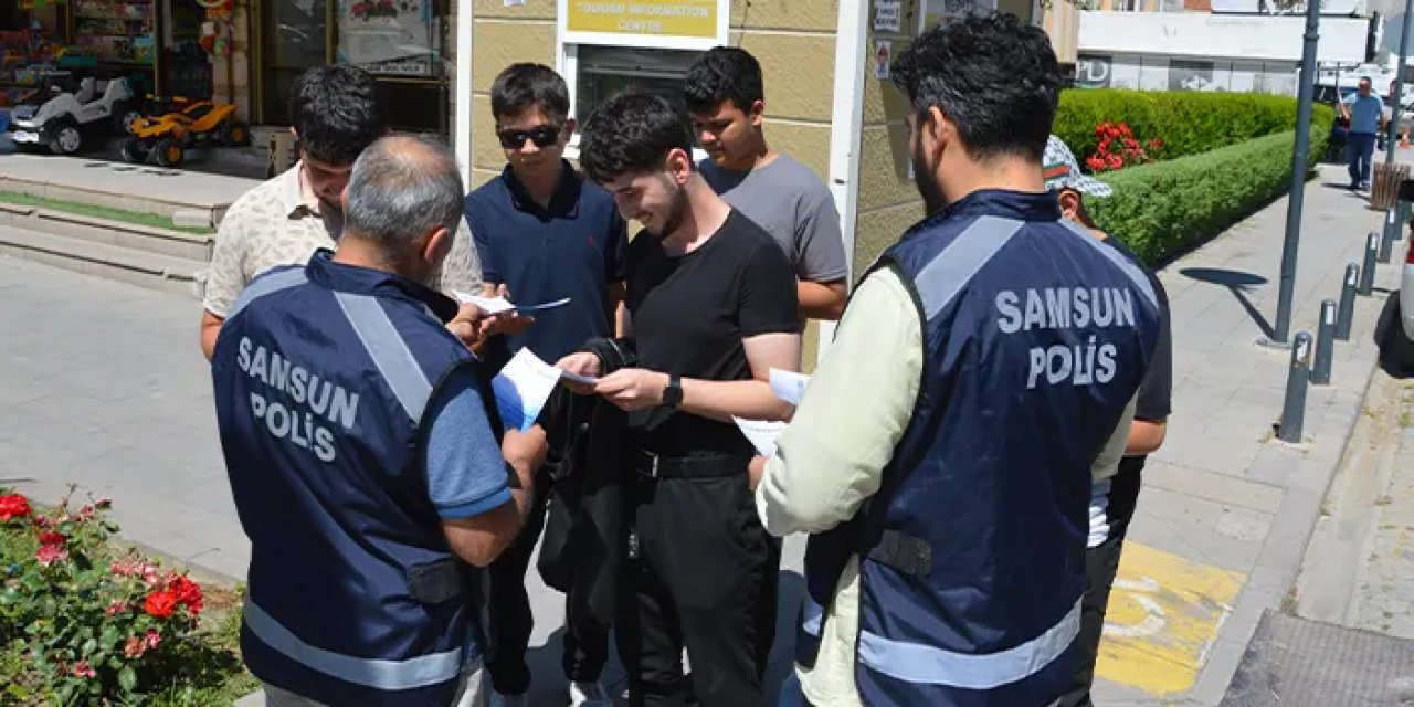 Samsun'da polis ekiplerinden "tedbir elimde, hayatım güvende” çalışması