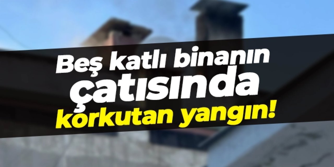 Ordu'da beş katlı binanın çatısında korkutan yangın!