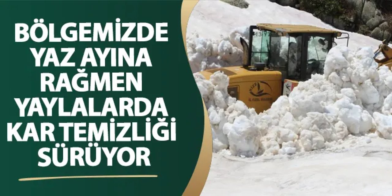 Rize’de yaz ayına rağmen yaylalarda kar temizliği sürüyor