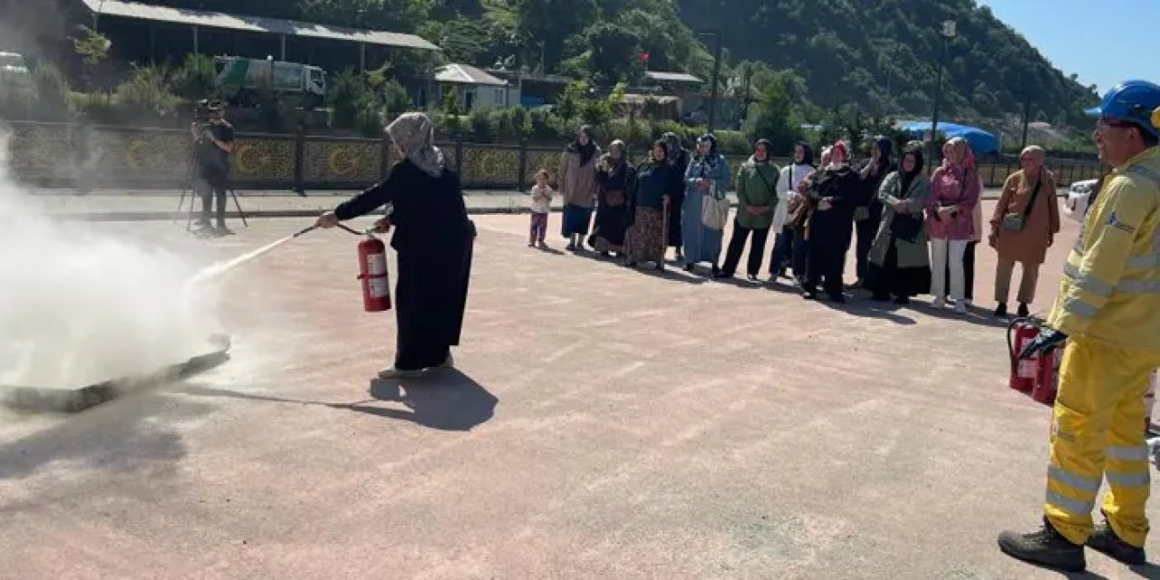 Rize’de Madenlili kadınlara yangın eğitimi verildi!