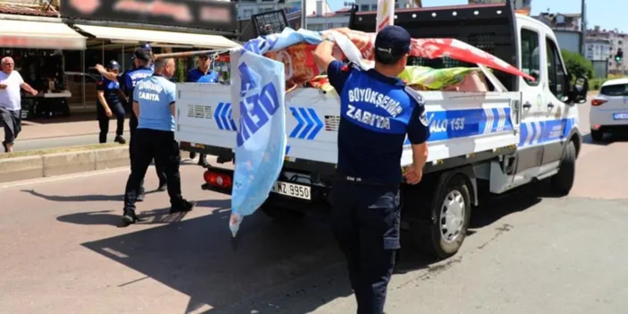 Ordu’da kaldırımları işgal edenler denetlendi!