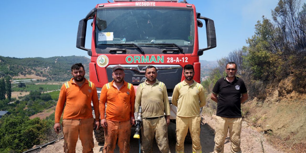 Giresunlu orman işçileri,Manisa’daki yangınla mücadelede! “Son ateş sönene kadar buradayız”