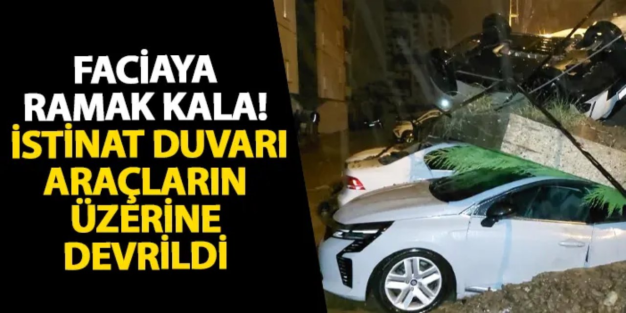 Samsun’da faciaya ramak kala! İstinat duvarı araçların üzerine devrildi