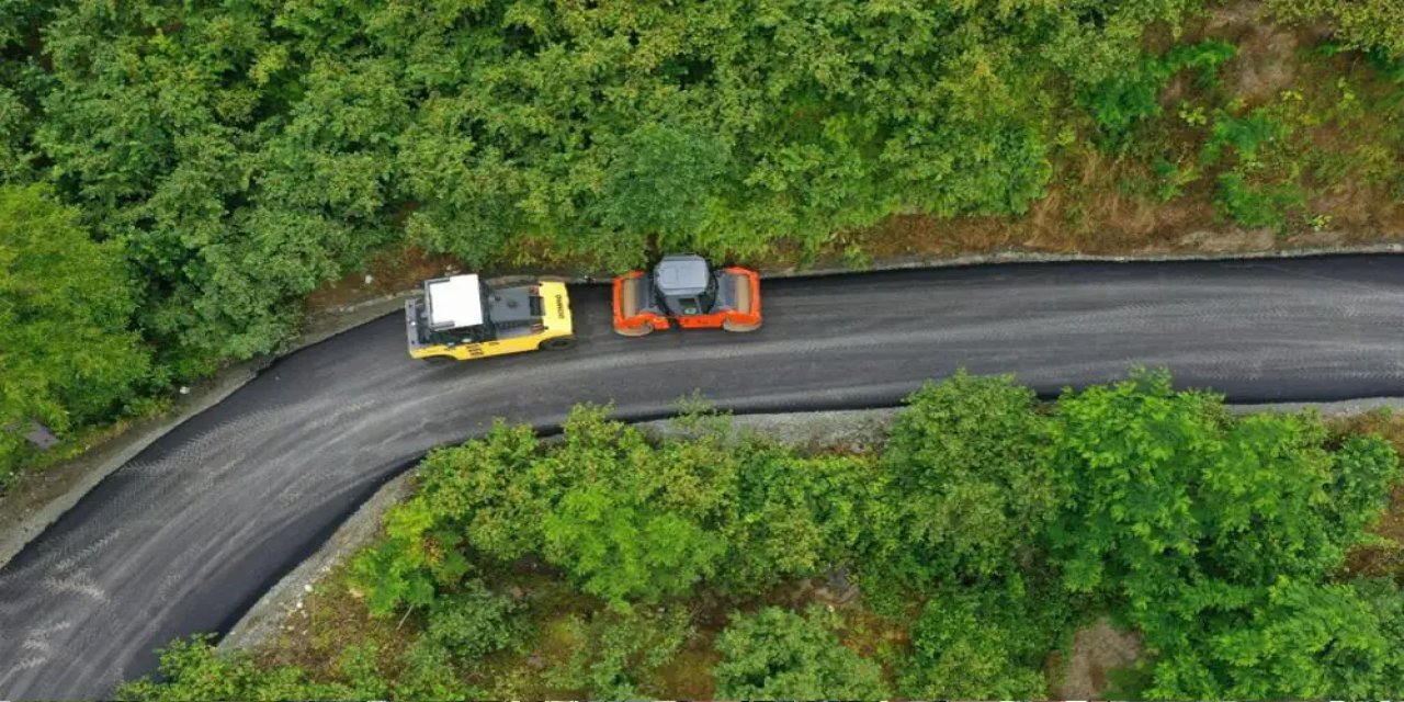 Ordu'nun turizm gözdesi olan seyir terasında sıcak asfalt çalışması!