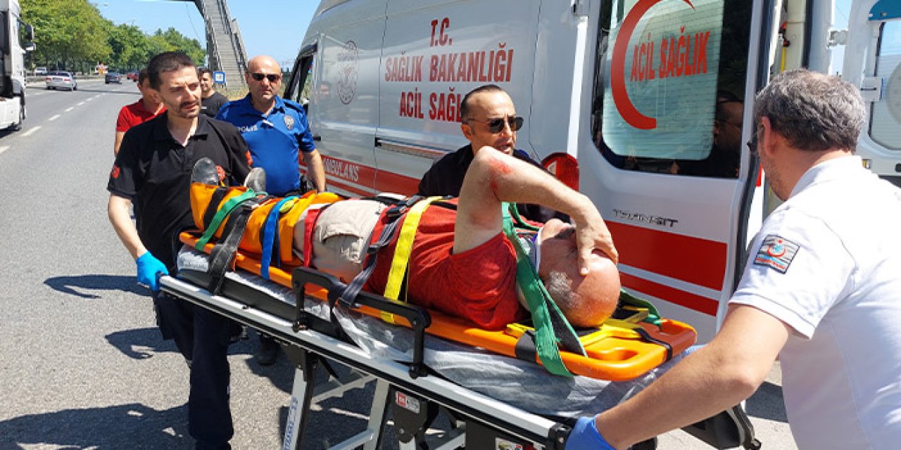 Samsun'da motosiklet kazası! 1kişi yaralandı