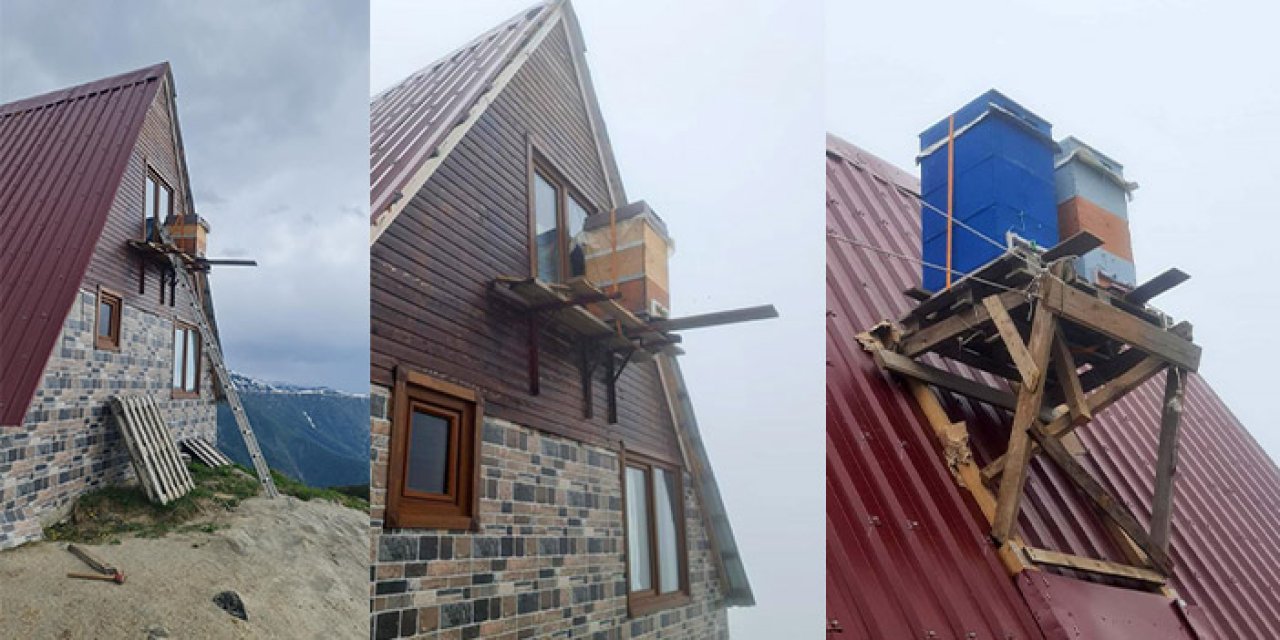 Rizeli arıcıdan ayılara karşı çatı önlemi!