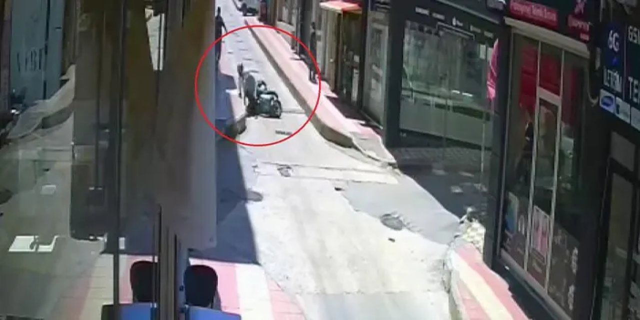 Samsun'da facianın eşiğinden dönüldü! Motosiklet devrildi