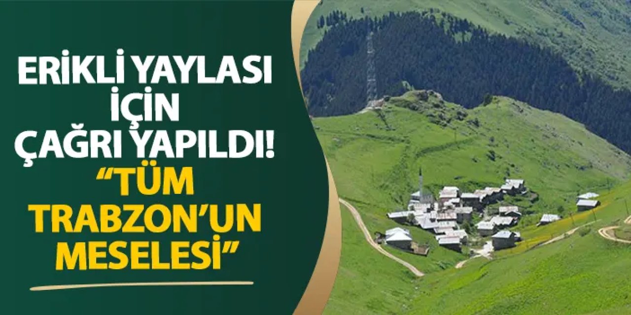 Erikli Yaylası için çağrı yapıldı! “Tüm Trabzon’un meselesi”