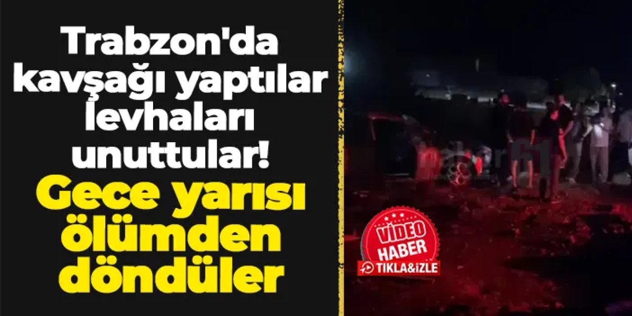 Trabzon'da kavşağı yaptılar levhaları unuttular! Gece yarısı ölümden döndüler