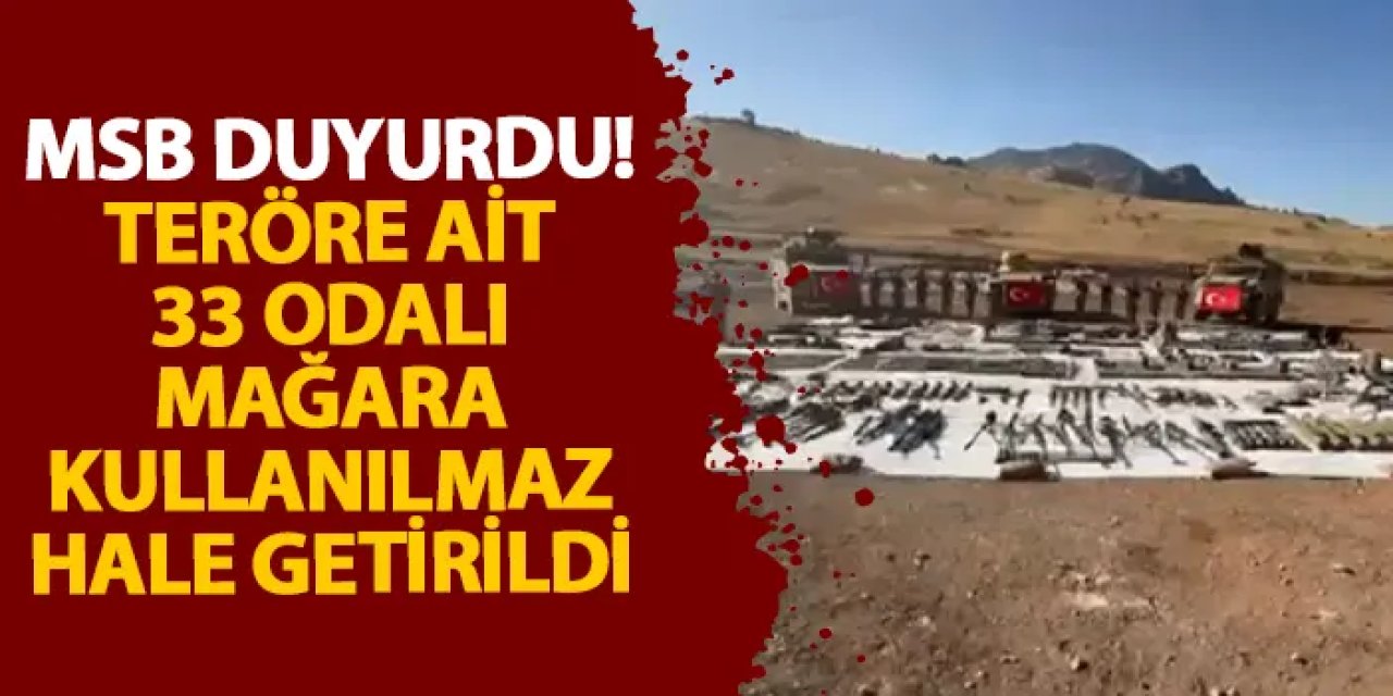 MSB duyurdu! Teröre ait 33 odalı mağara kullanılmaz hale getirildi