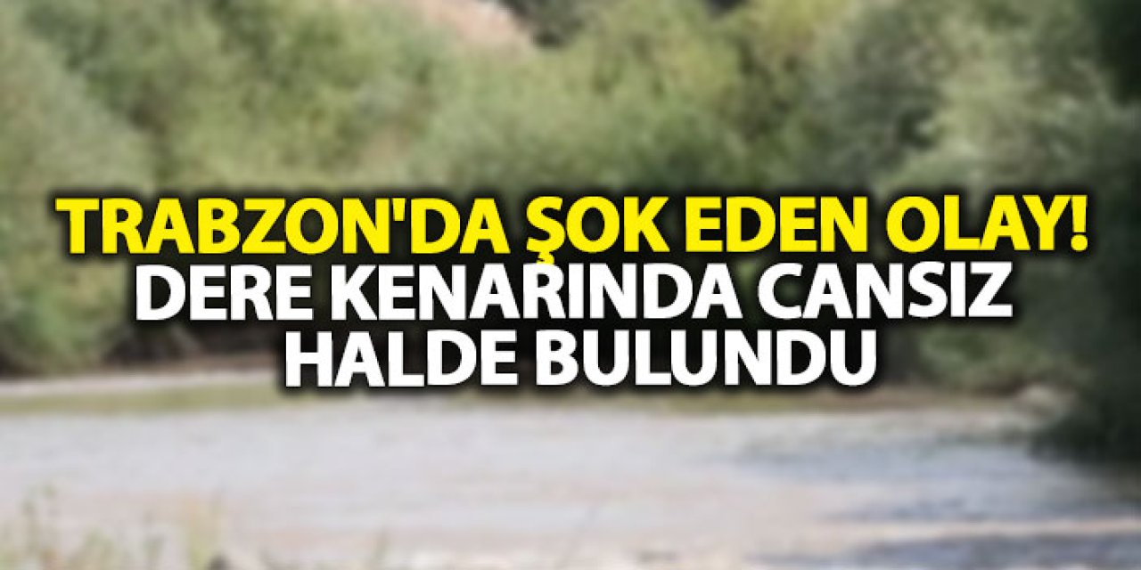 Trabzon'da şok eden olay! Dere kenarında cansız halde bulundu