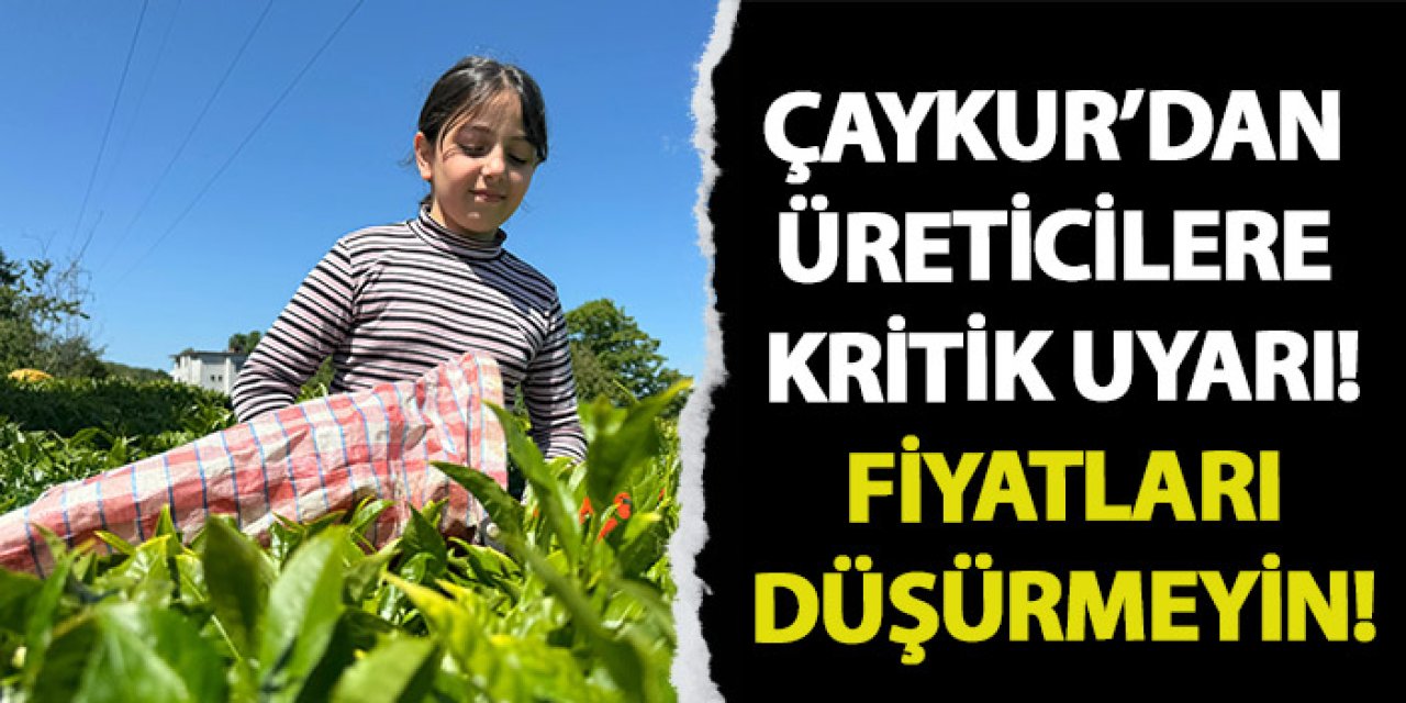 ÇAYKUR'dan üreticilere kritik uyarı! "Fiyatları düşürmeyin"