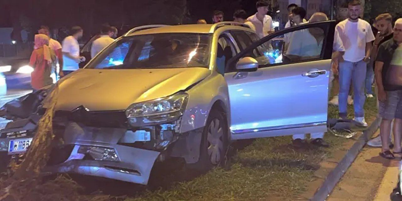 Samsun'da otomobil ile motosiklet çarpıştı! 2 Yaralı