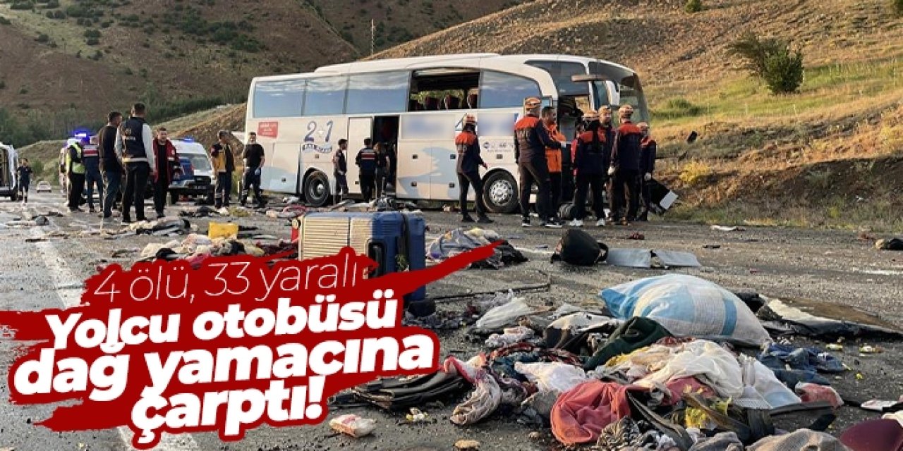 Sivas’ta yolcu otobüsü dağ yamacına çarptı: 4 ölü, 33 yaralı