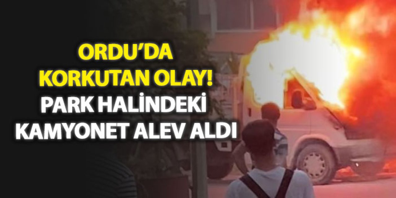 Ordu’da korkutan olay! Park halindeki kamyonet alev aldı