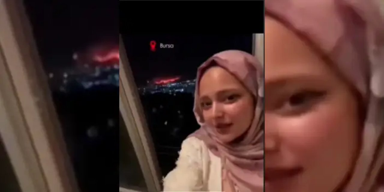 Bursa’da orman yanarken video çeken kız tepki topladı!