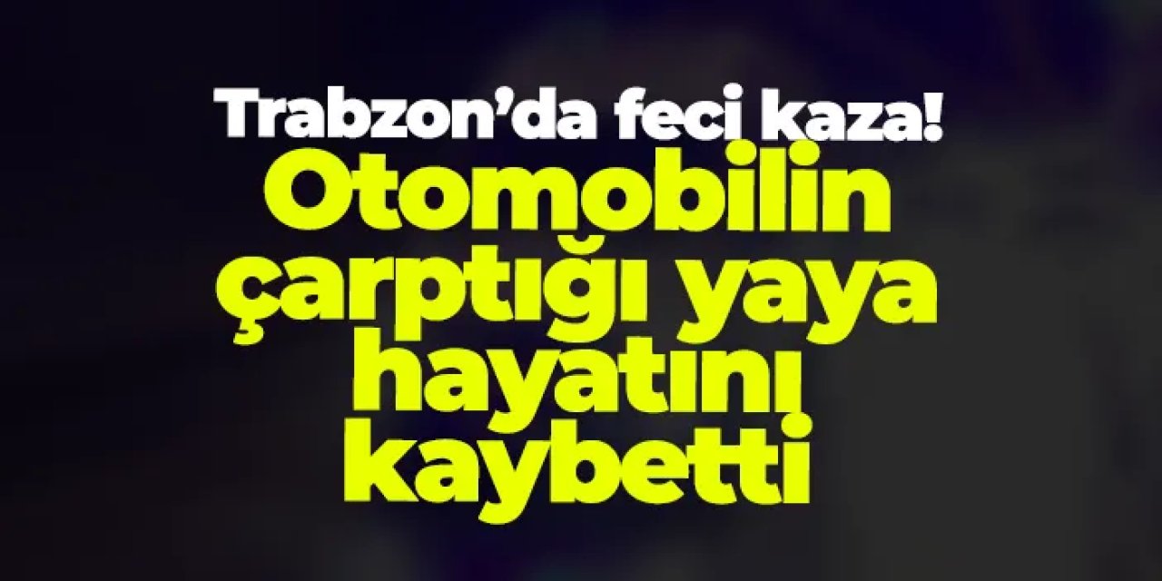 Trabzon’da feci kaza! Otomobilin çarptığı yaya hayatını kaybetti