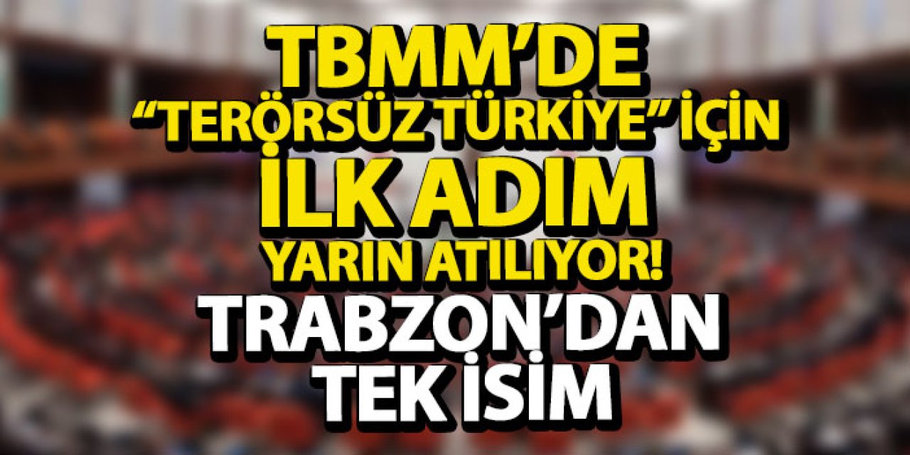 TBMM’de “Terörsüz Türkiye” için ilk adım yarın atılıyor! Trabzon’dan tek isim