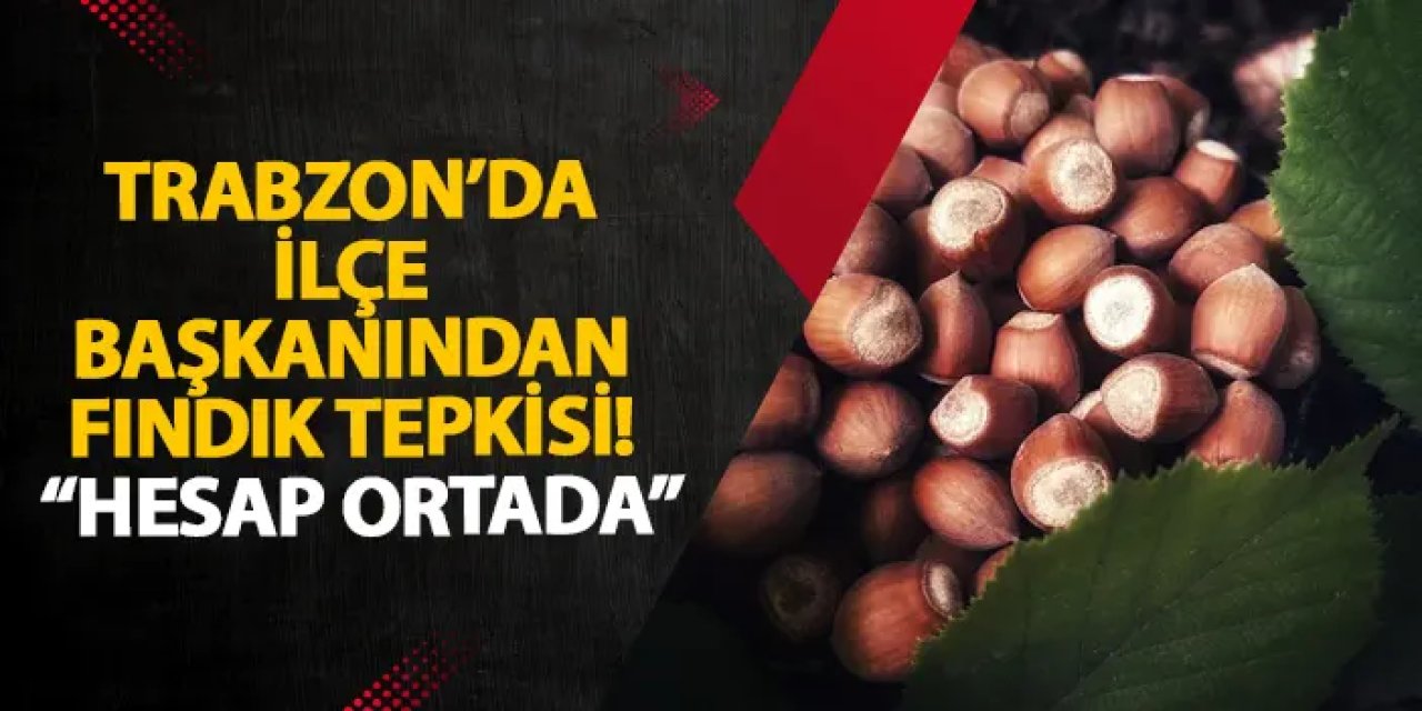 Trabzon’da ilçe başkanından fındık tepkisi! “Hesap ortada”