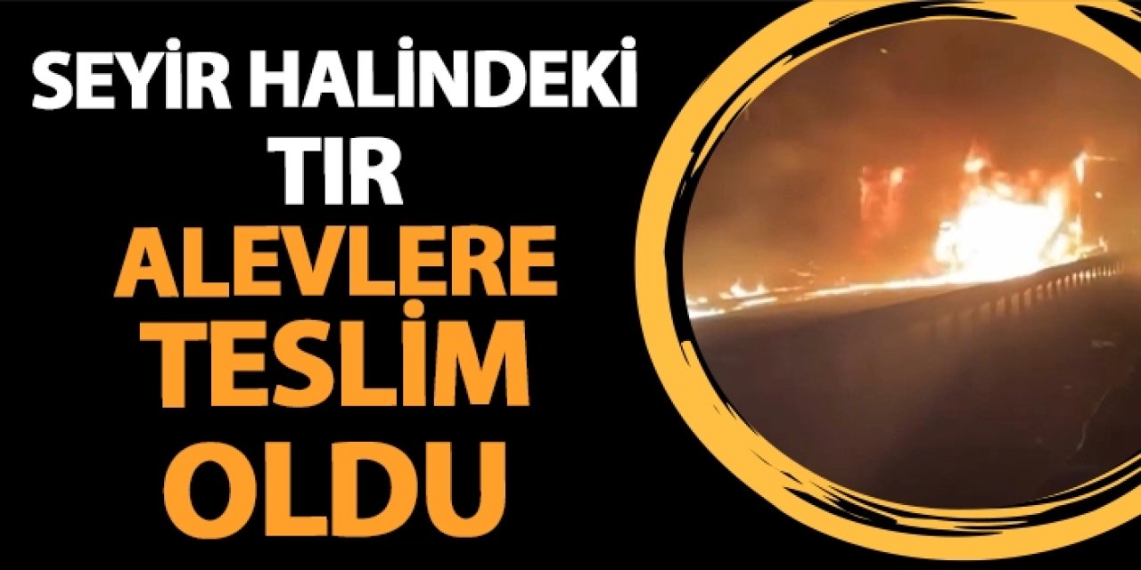 Giresun Tirebolu'da seyir halindeki tır alevlere teslim oldu!