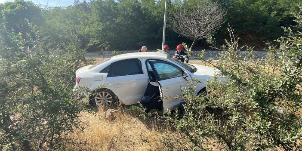 Samsun yönünde giden otomobil Çorum’da kaza yaptı!