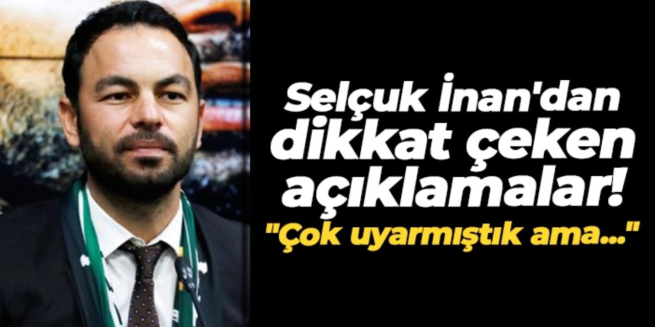 Kocaelispor'da  Selçuk İnan'dan dikkat çeken açıklamalar: "Çok uyarmıştık ama..."